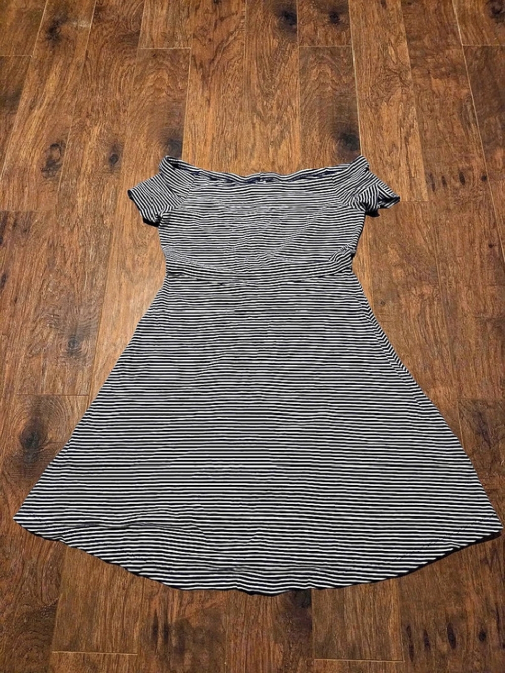 Old Navy Fit & Flare Off-the-Shoulder Dress Navy & White